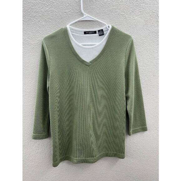 Speculation Petite Green 3/4 Sleeve Top Size Petite Medium - Picture 1 of 12